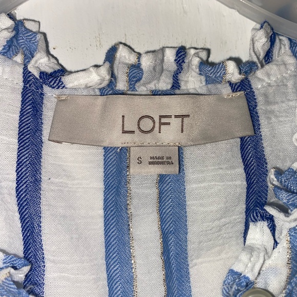 LOFT Short Sleeve Ruffle Blouse - Picture 2 of 2